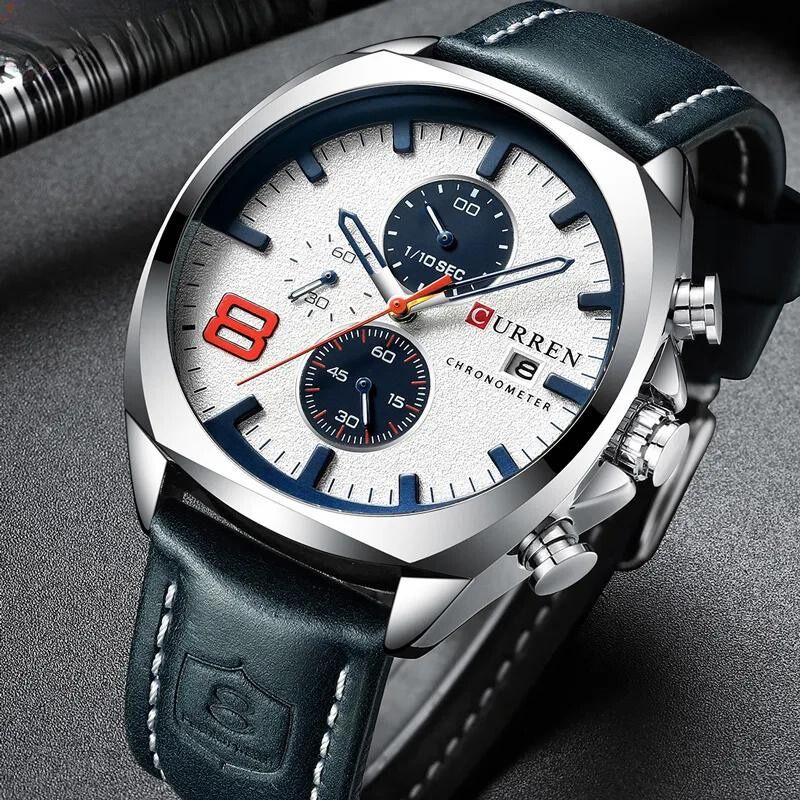 Sportowy zegarek chronograficzny z wodoodpornym mechanizmem