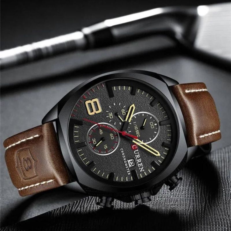Sportowy zegarek chronograficzny z wodoodpornym mechanizmem