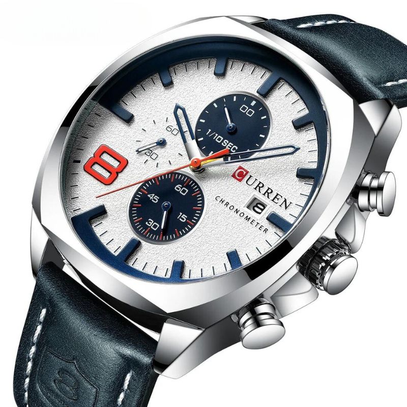 Sportowy zegarek chronograficzny z wodoodpornym mechanizmem