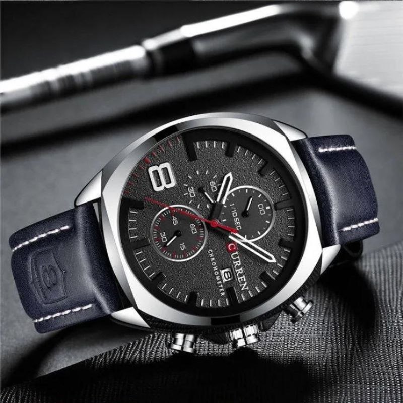 Sportowy zegarek chronograficzny z wodoodpornym mechanizmem