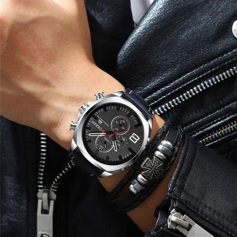 Sportowy zegarek chronograficzny z wodoodpornym mechanizmem