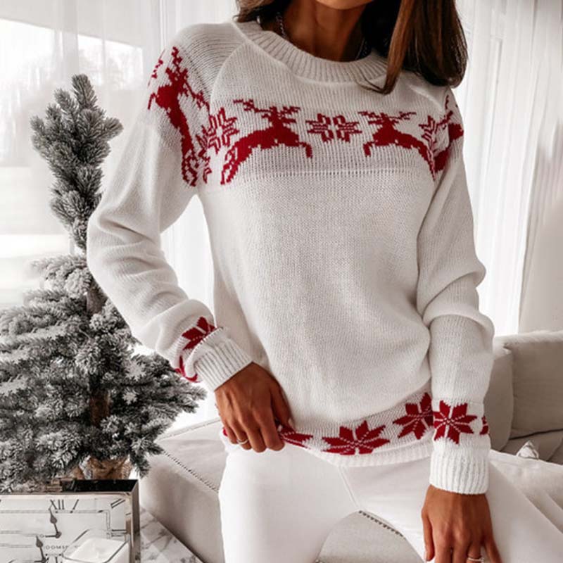 Trikotażowy Sweter na Święta