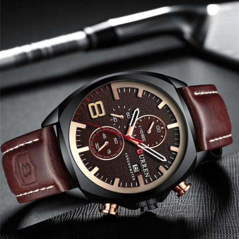 Sportowy zegarek chronograficzny z wodoodpornym mechanizmem