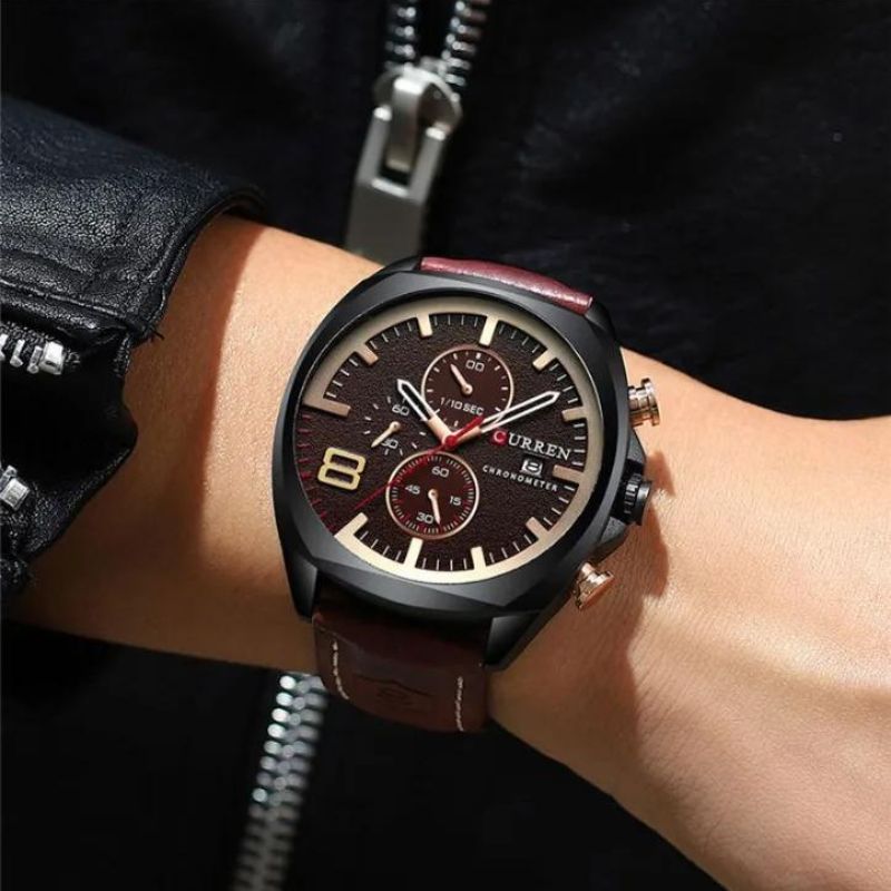 Sportowy zegarek chronograficzny z wodoodpornym mechanizmem