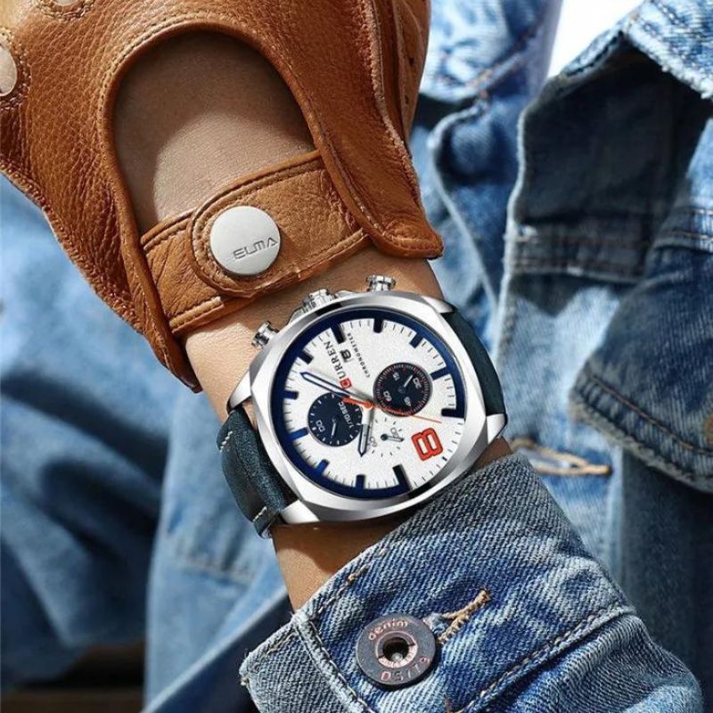 Sportowy zegarek chronograficzny z wodoodpornym mechanizmem