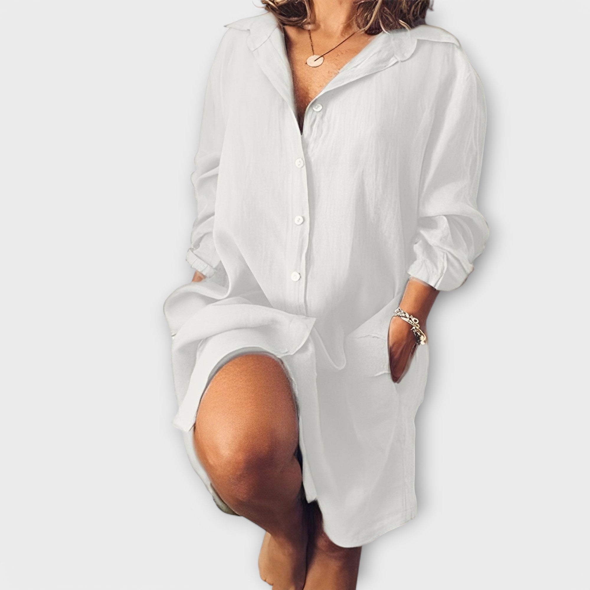 Nathania | Casualowa lniana bluzka na co dzień