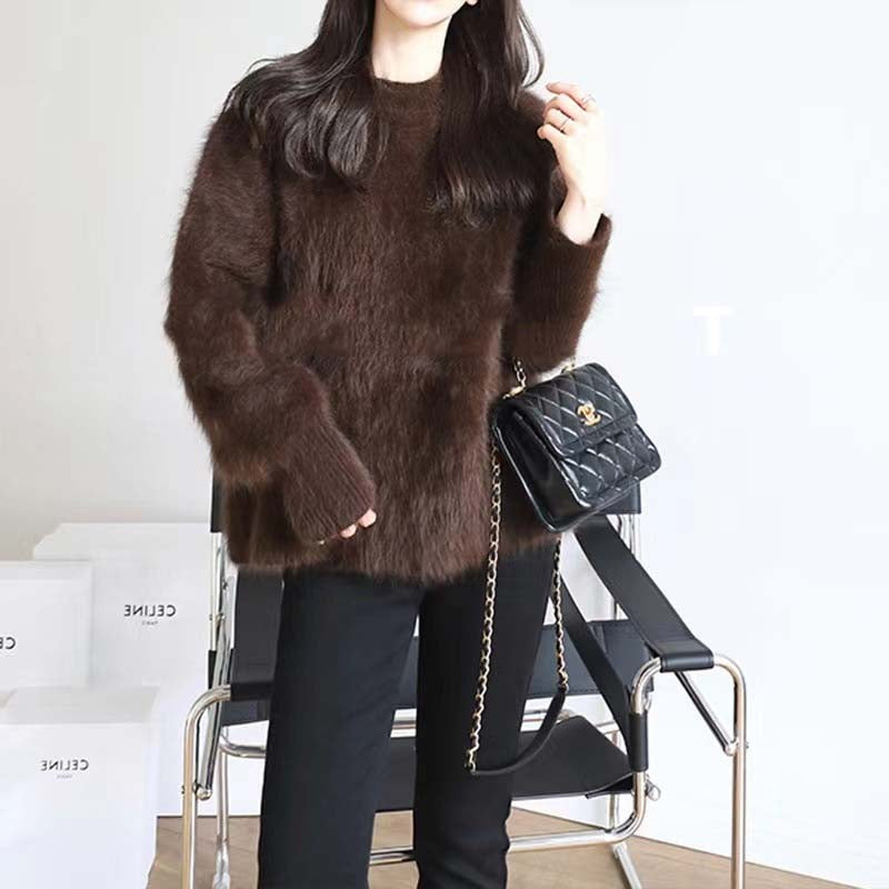 Jednolity Kolorowy Sweter Casual