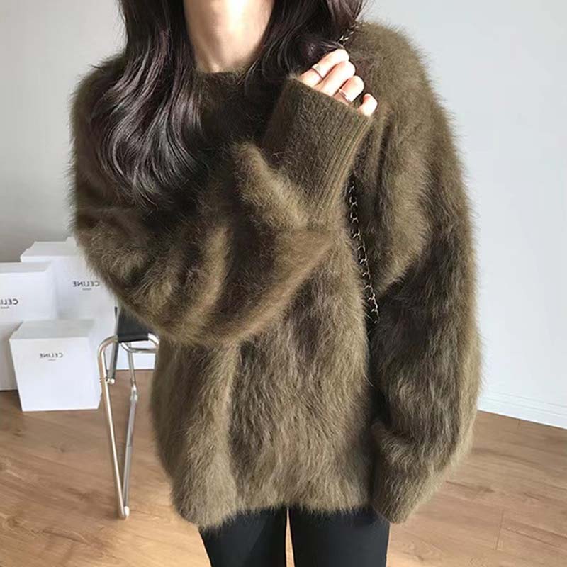 Jednolity Kolorowy Sweter Casual