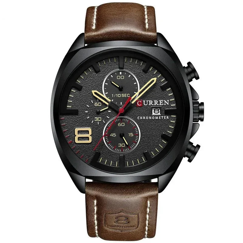 Sportowy zegarek chronograficzny z wodoodpornym mechanizmem