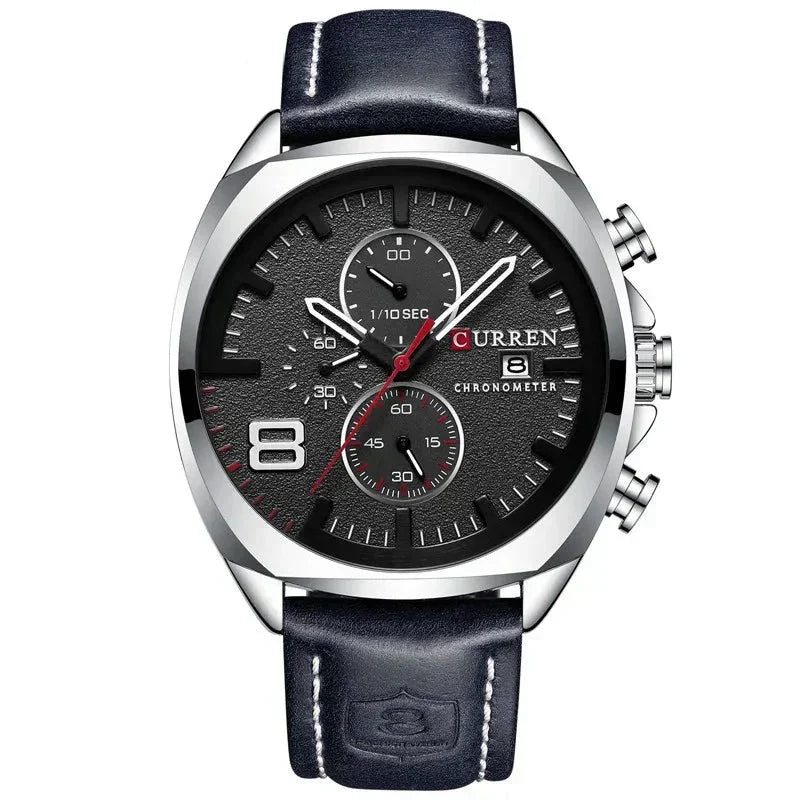 Sportowy zegarek chronograficzny z wodoodpornym mechanizmem