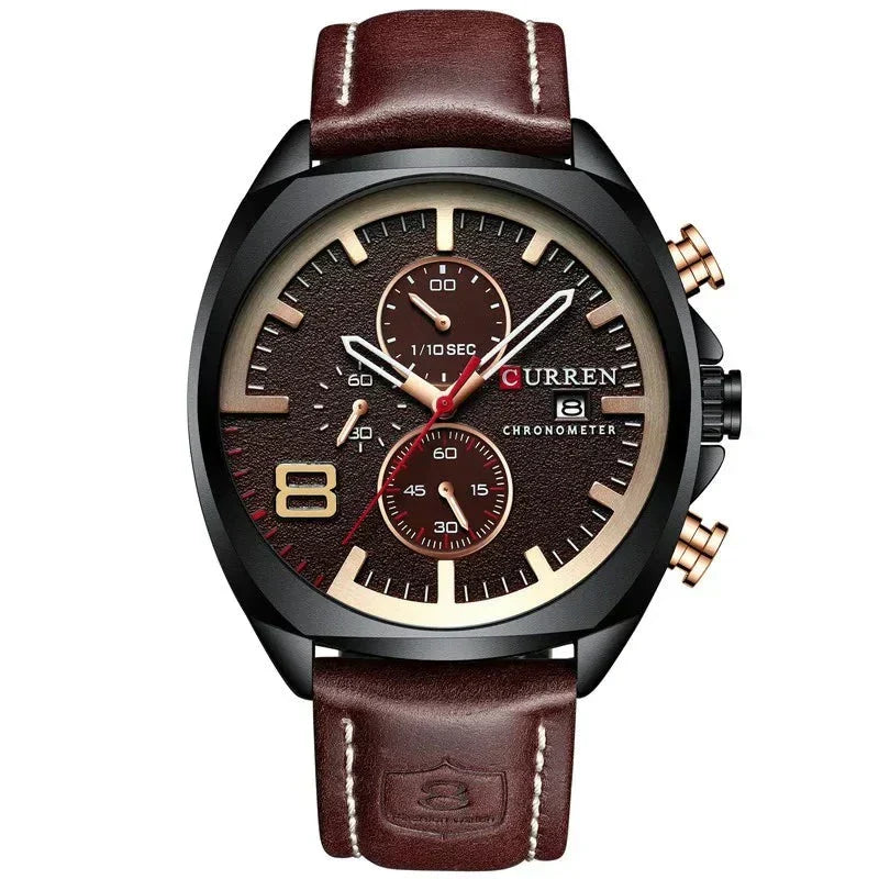 Sportowy zegarek chronograficzny z wodoodpornym mechanizmem
