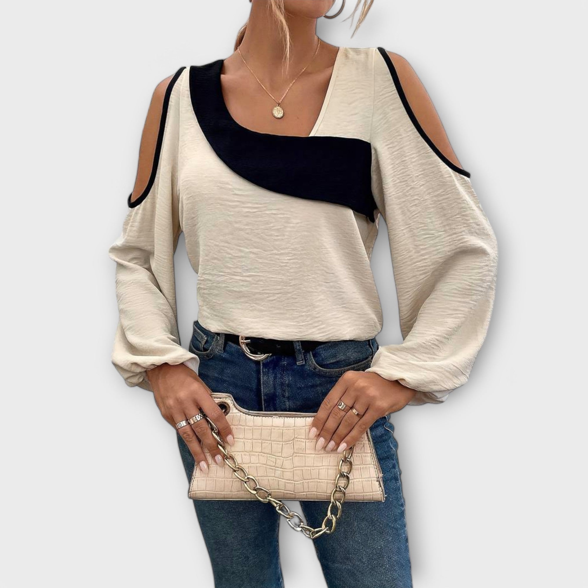 Scarlett | Kolorowa bluzka z kwadratowym dekoltem