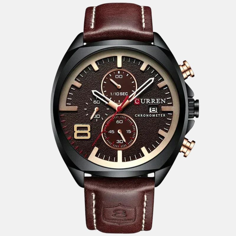 Sportowy zegarek chronograficzny z wodoodpornym mechanizmem