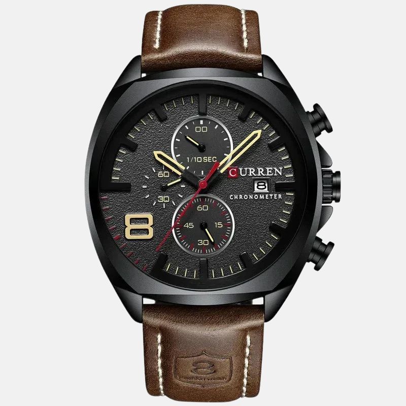 Sportowy zegarek chronograficzny z wodoodpornym mechanizmem