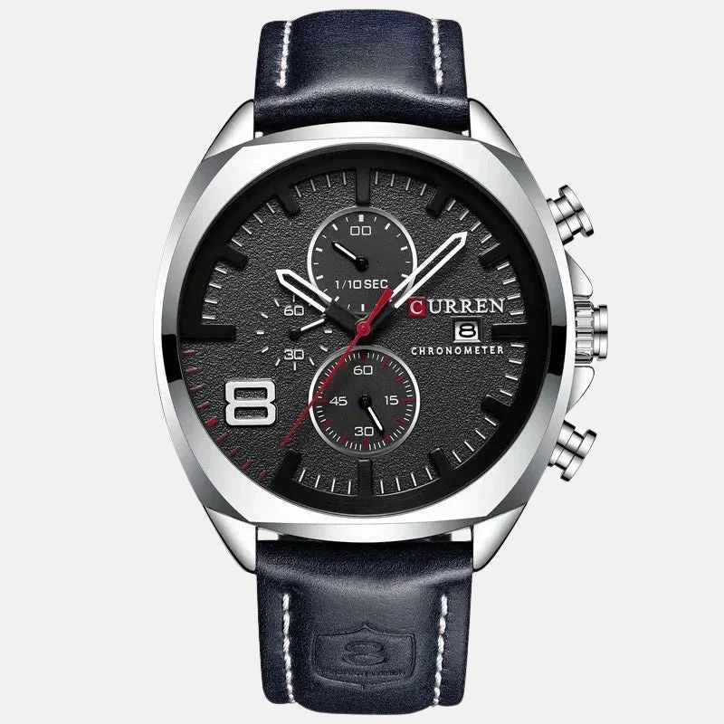Sportowy zegarek chronograficzny z wodoodpornym mechanizmem
