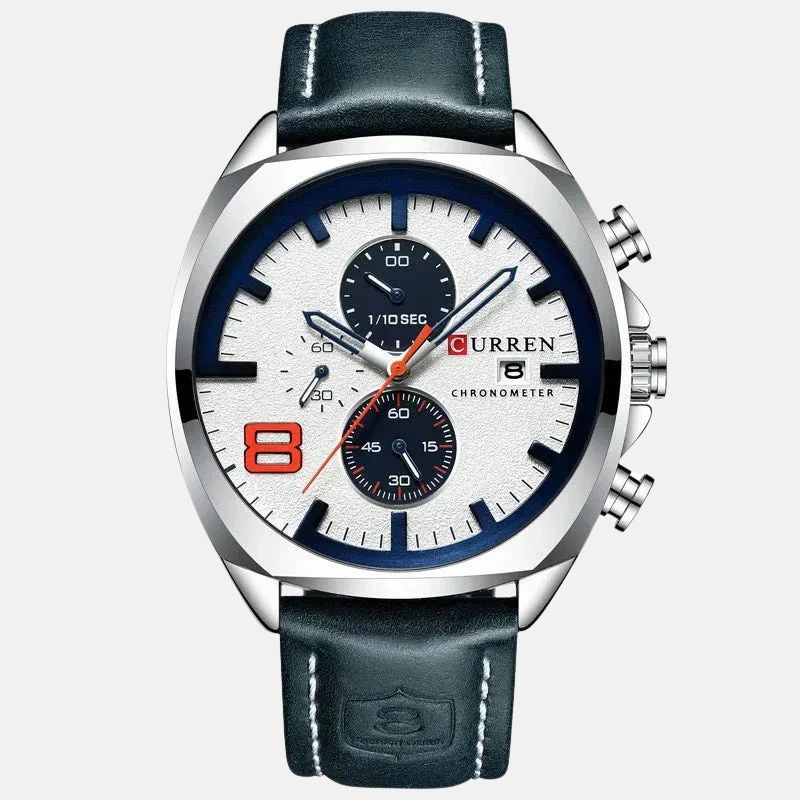 Sportowy zegarek chronograficzny z wodoodpornym mechanizmem