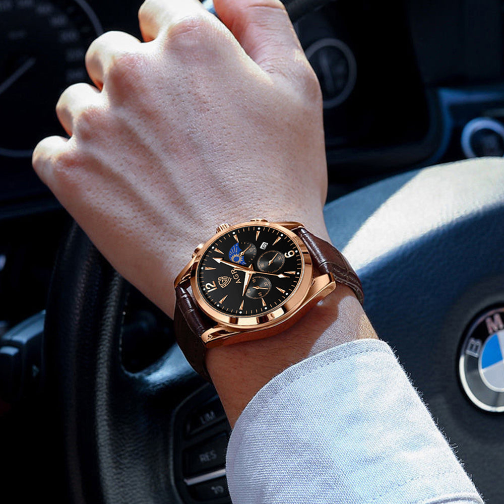 Elegancki zegarek z ręcznie wykonanym paskiem